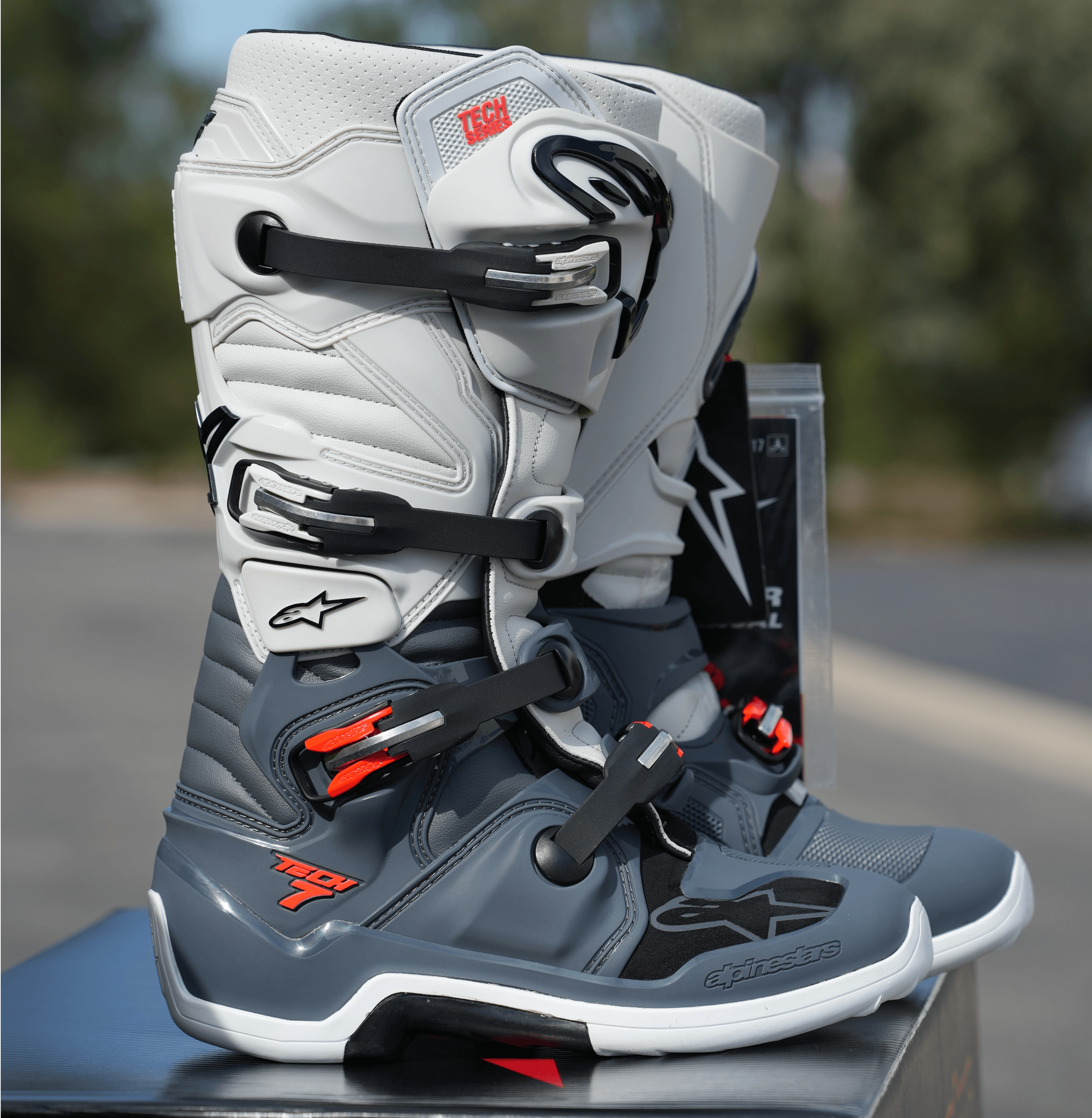 Alpinestars Tech 7 Gray White Boots