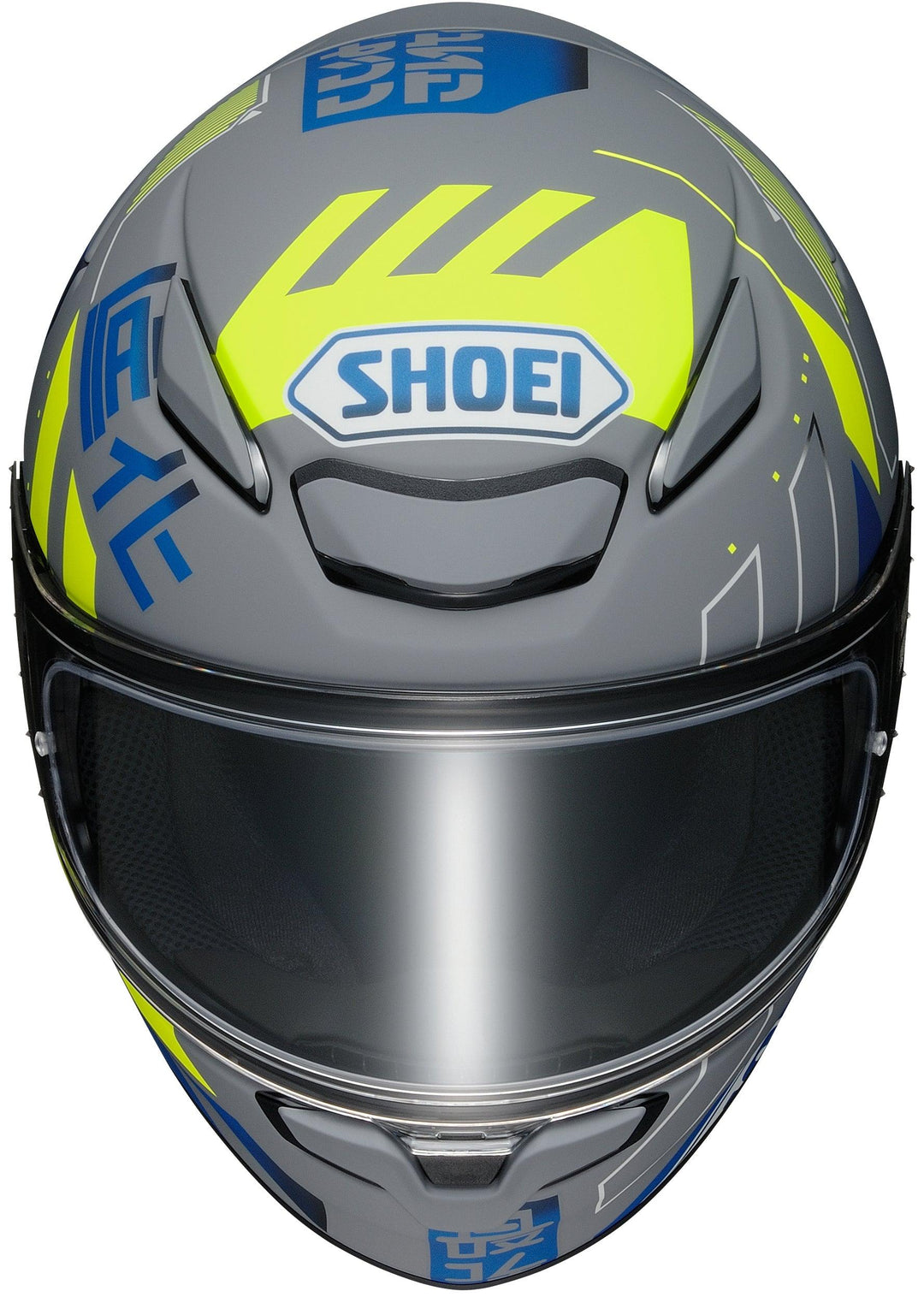 Shoei RF-1400 Accolade Helmet - TC-10 Gray/Hi-Viz/Blue