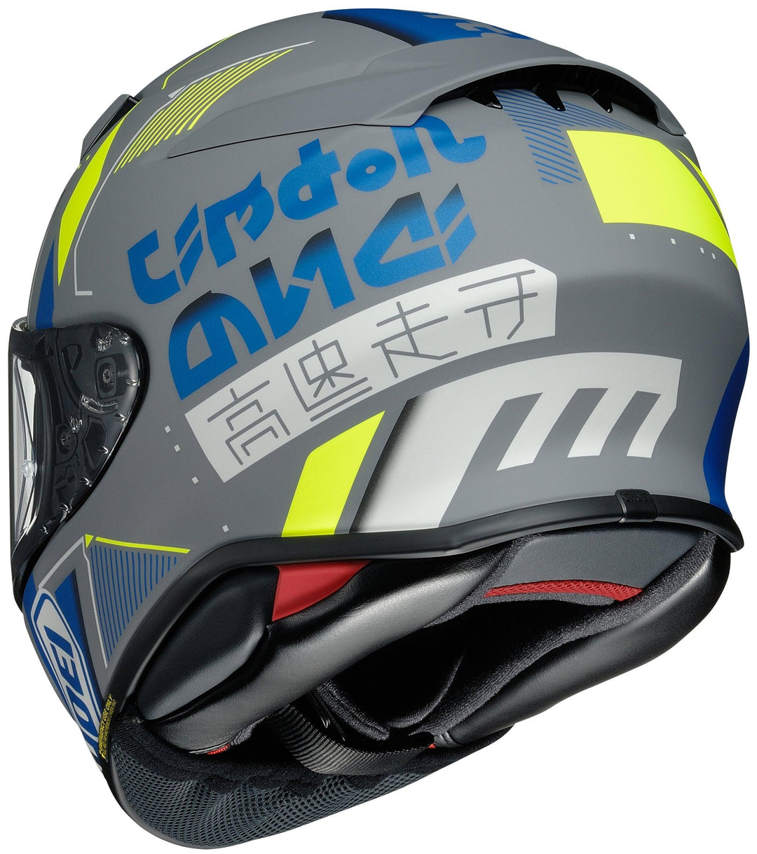 Shoei RF-1400 Accolade Helmet - TC-10 Gray/Hi-Viz/Blue