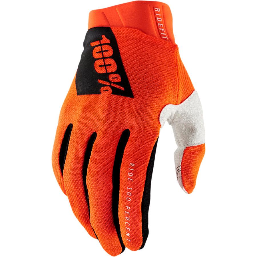 100% Ridefit Gloves - Fluorescent Orange