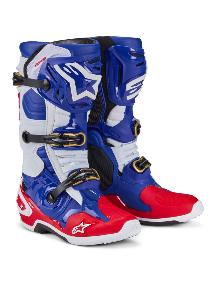 Alpinestars Tech 10 Union LE Boots - Bright Red/Dark Blue/White