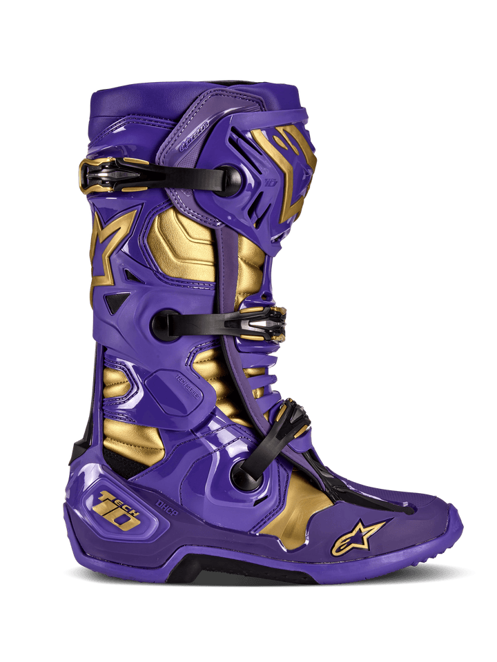 Alpinestars Tech 10 Champ LE Boots - Ultraviolet/Gold/Black