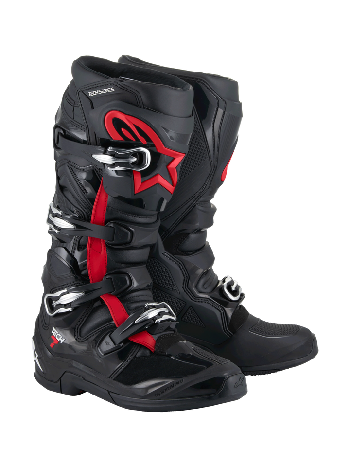 Alpinestars Tech 7 Boots 2025 - Black/Red Fluo