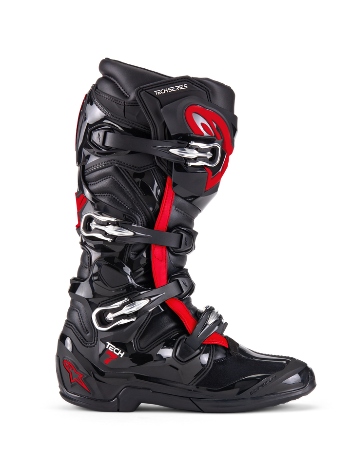 Alpinestars Tech 7 Boots 2025 - Black/Red Fluo