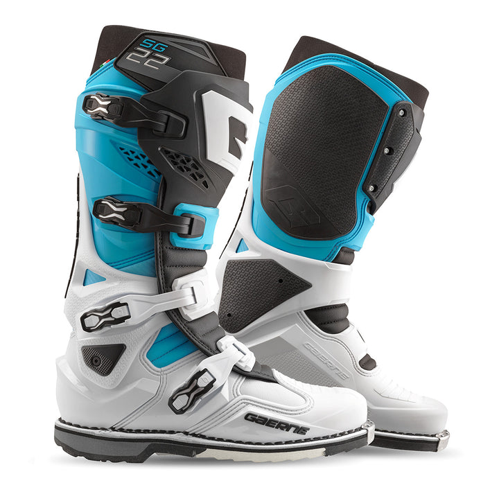 Gaerne SG-22 Boots - White/Black/Light Blue LE