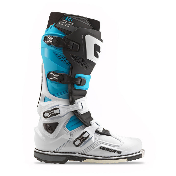 Gaerne SG-22 Boots - White/Black/Light Blue LE