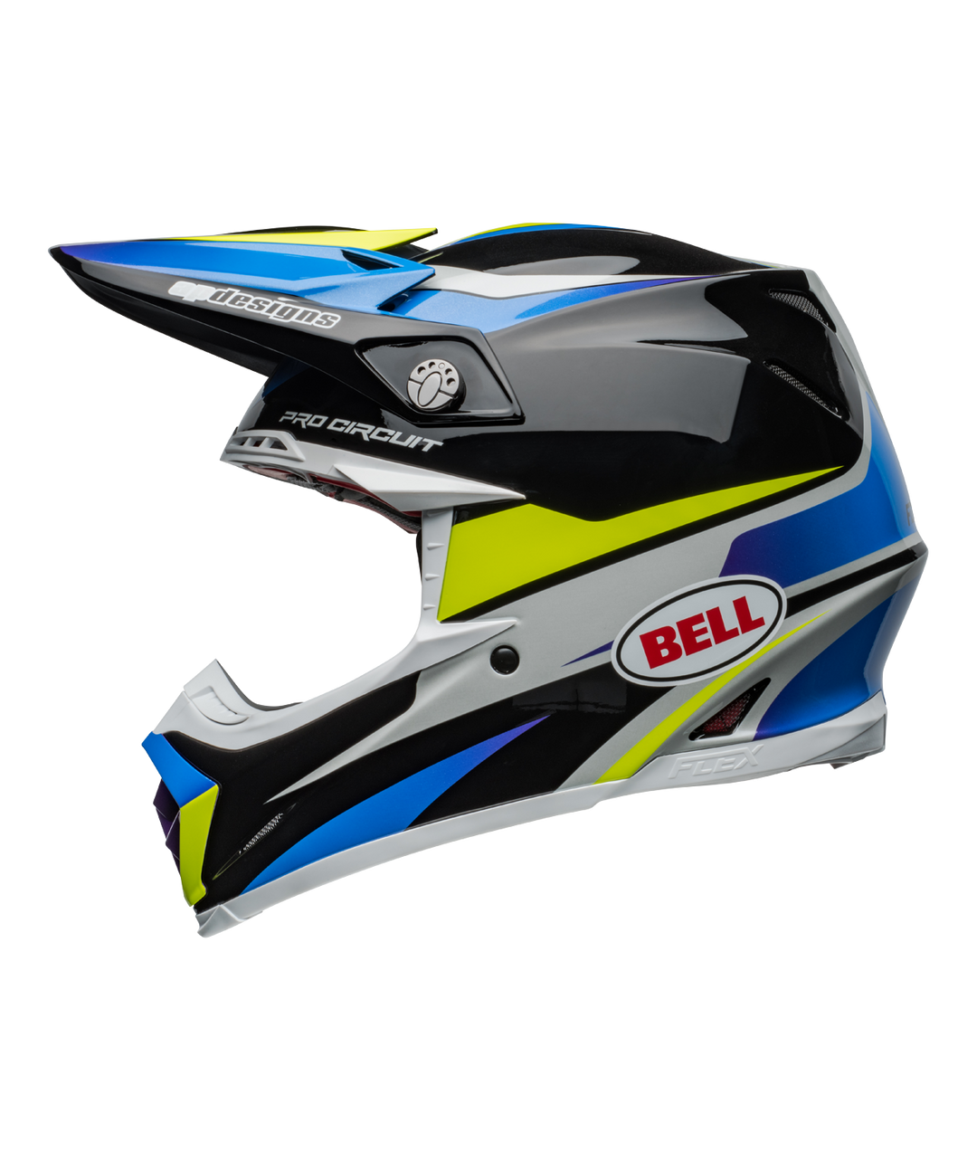 Bell Moto-9S Flex Helmet - Pro Circuit Replica 24 Gloss Black/Blue - Size L