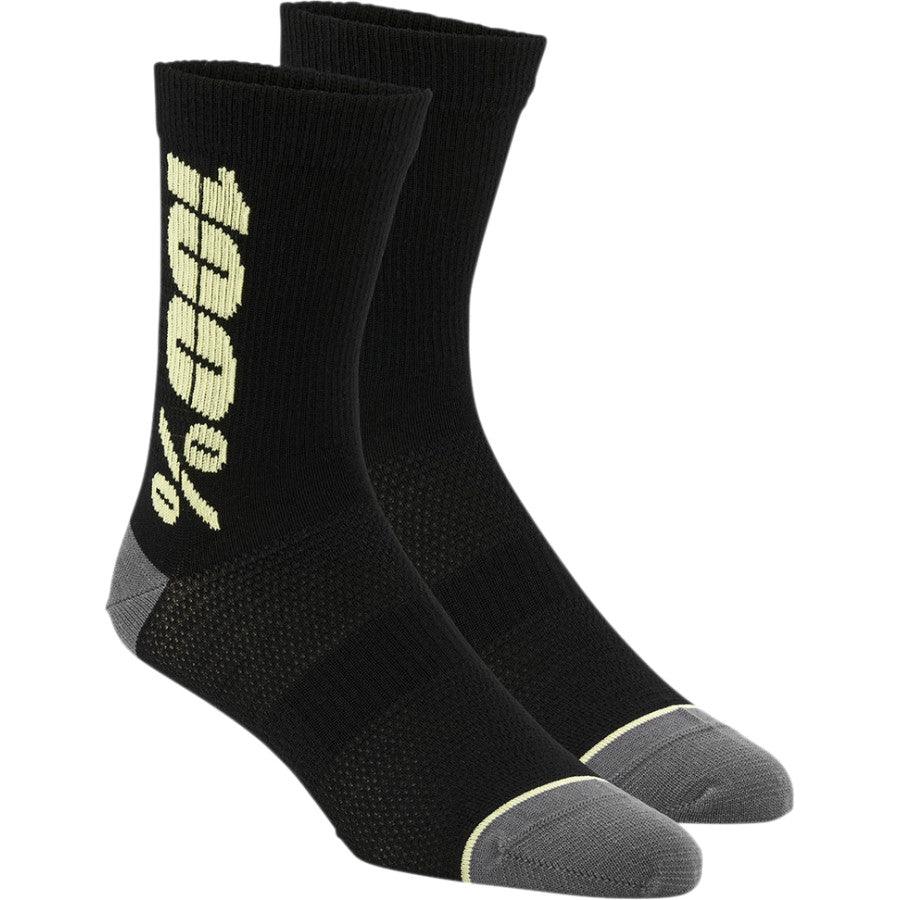 100% Rythym Socks - Black/Yellow