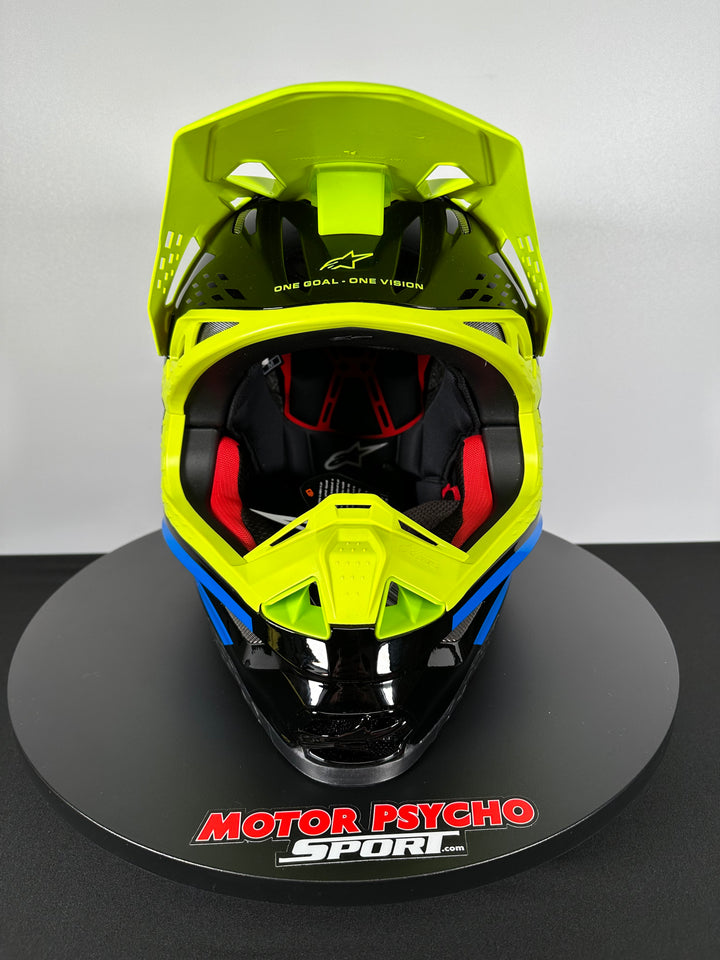 Alpinestars Supertech M8 Factory Black/Yellow Fluo/Blue Glossy Helmet - CLOSEOUT