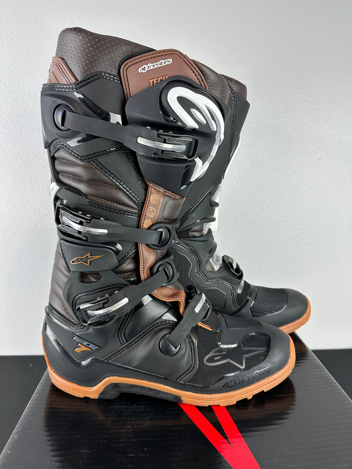 Alpinestars Tech 7 Enduro Black/Dark Brown Boots - Size 13 - USED