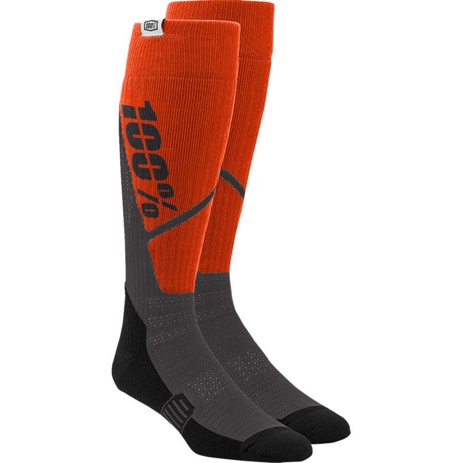 100% Torque Comfort Moto Socks - Orange/Charcoal