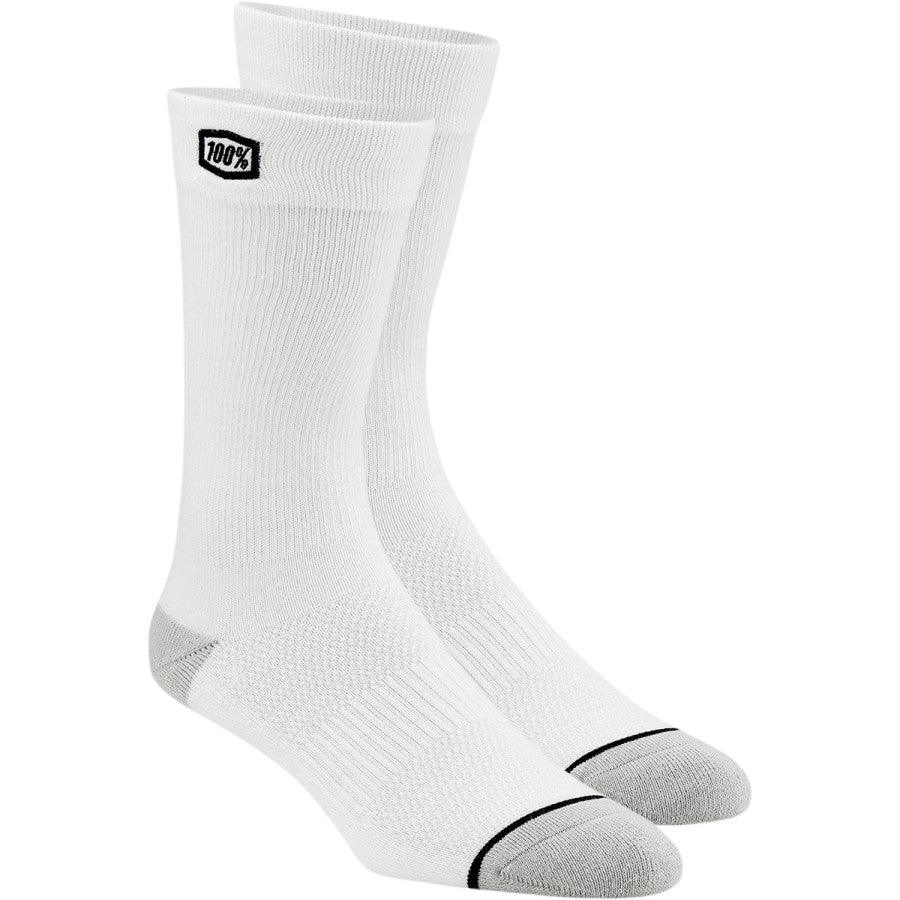 100% Solid Socks - White