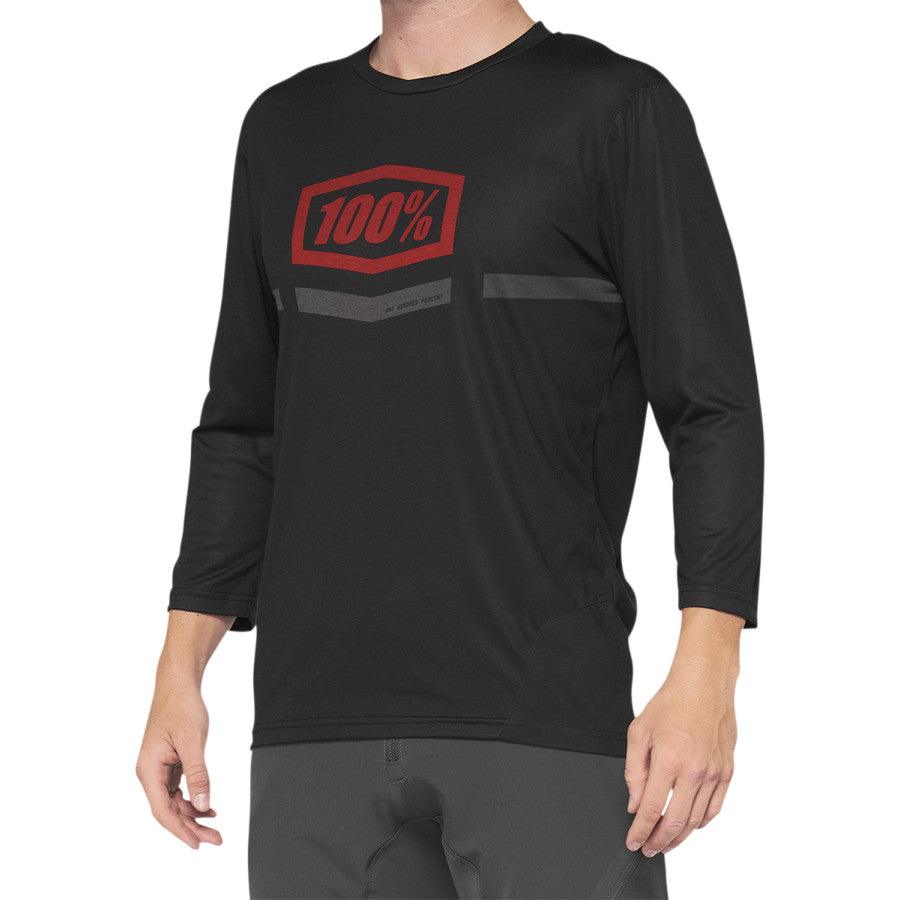 100% Airmatic 3/4 Sleeve Jersey - Black/Red