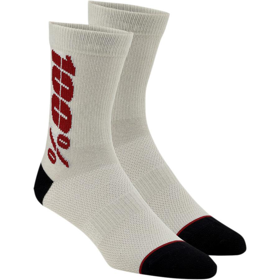 100% Rythym Socks - Silver/Cherry