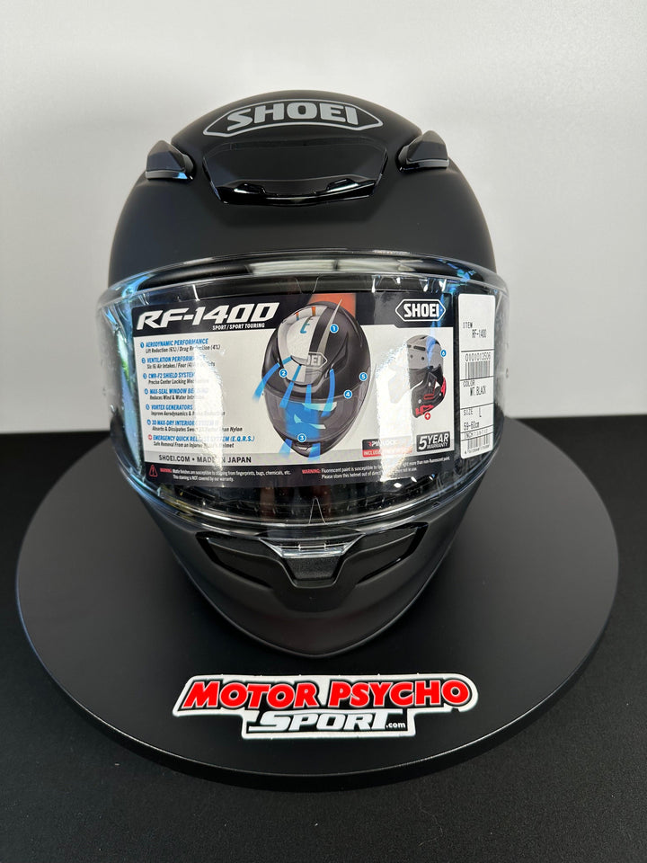 Shoei RF-1400 Helmet - Matte Black - Size Large - USED / OPEN BOX