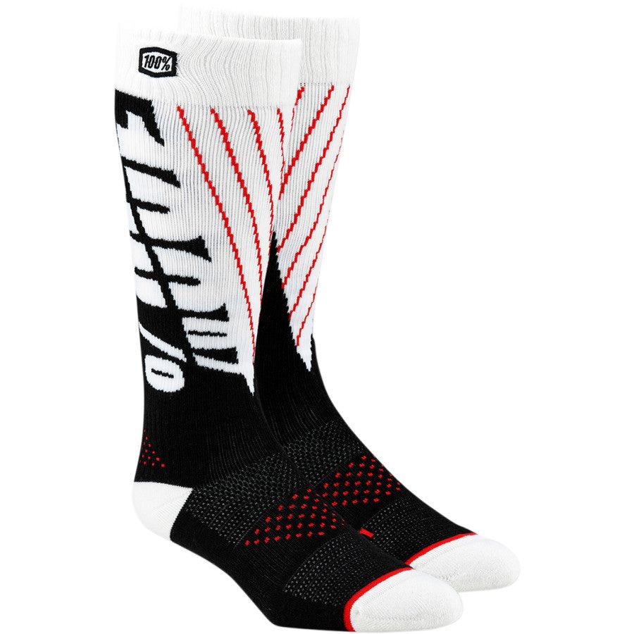 100% Torque Comfort Moto Socks - Black/White