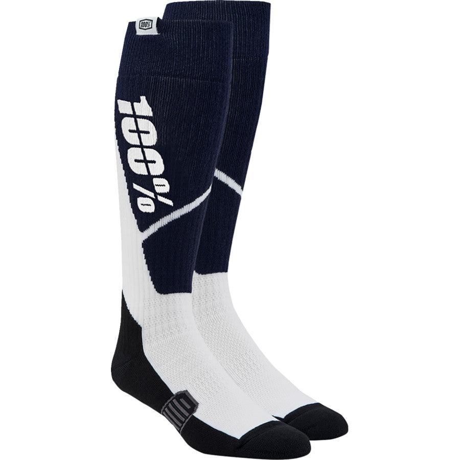 100% Torque Comfort Moto Socks - Navy/White