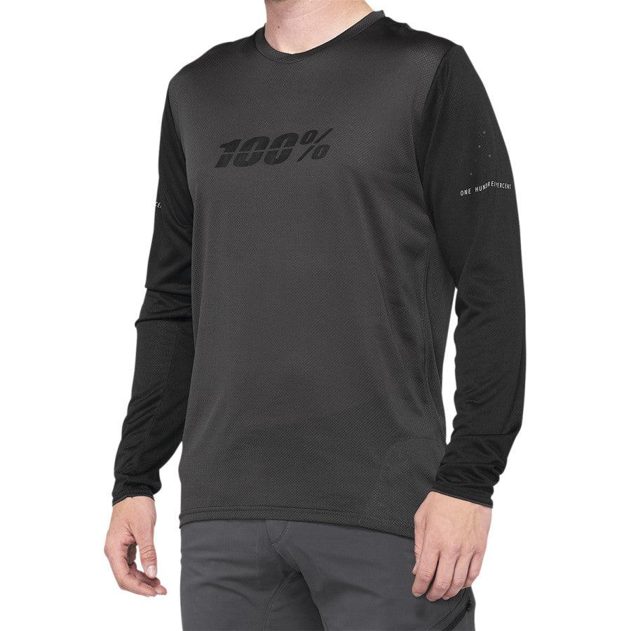 100% Ridecamp Jersey - Long-Sleeve - Black/Charcoal