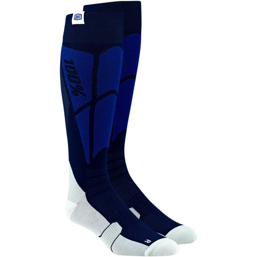 100% Hi-Side Performance Socks - Navy/Gray