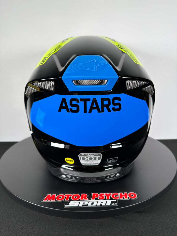 Alpinestars Supertech M8 Factory Black/Yellow Fluo/Blue Glossy Helmet - CLOSEOUT