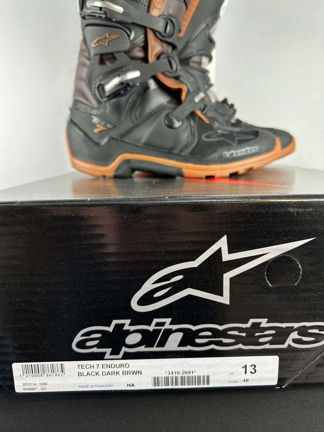 Alpinestars Tech 7 Enduro Black/Dark Brown Boots - Size 13 - USED