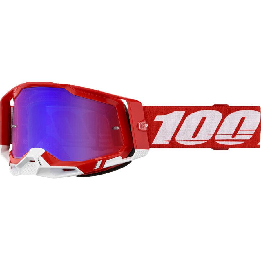 100% Racecraft 2 Goggle - Red - Red Blue Mirror