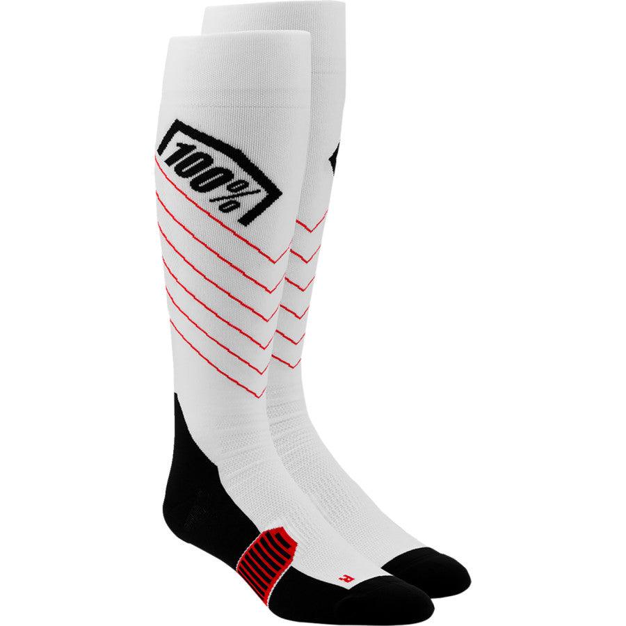 100% Hi-Side Performance Socks - White