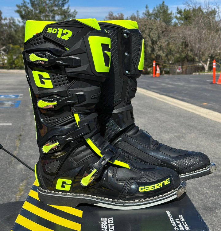 Gaerne SG-12 Boots - Black/Fluorescent Yellow - Size 10 - OPEN BOX