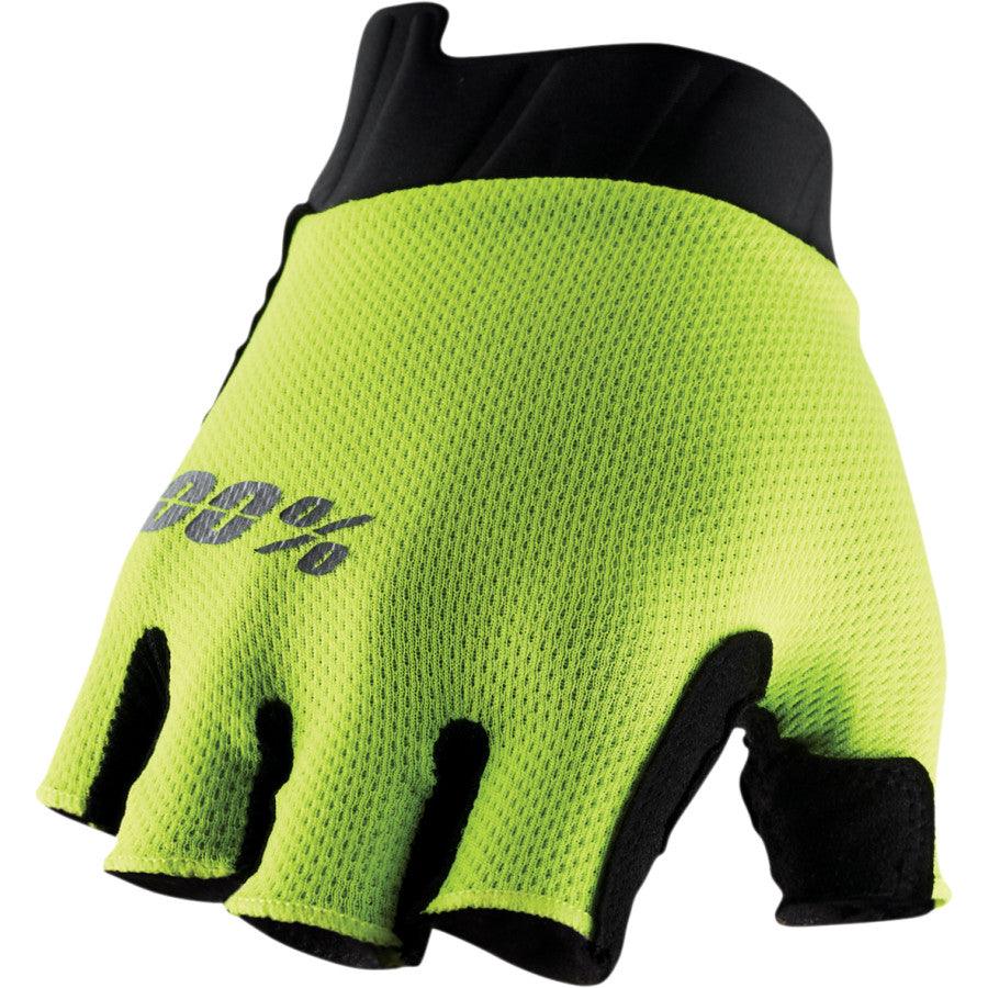 100% Exceeda Short Finger Gloves - Fluorescent Yellow