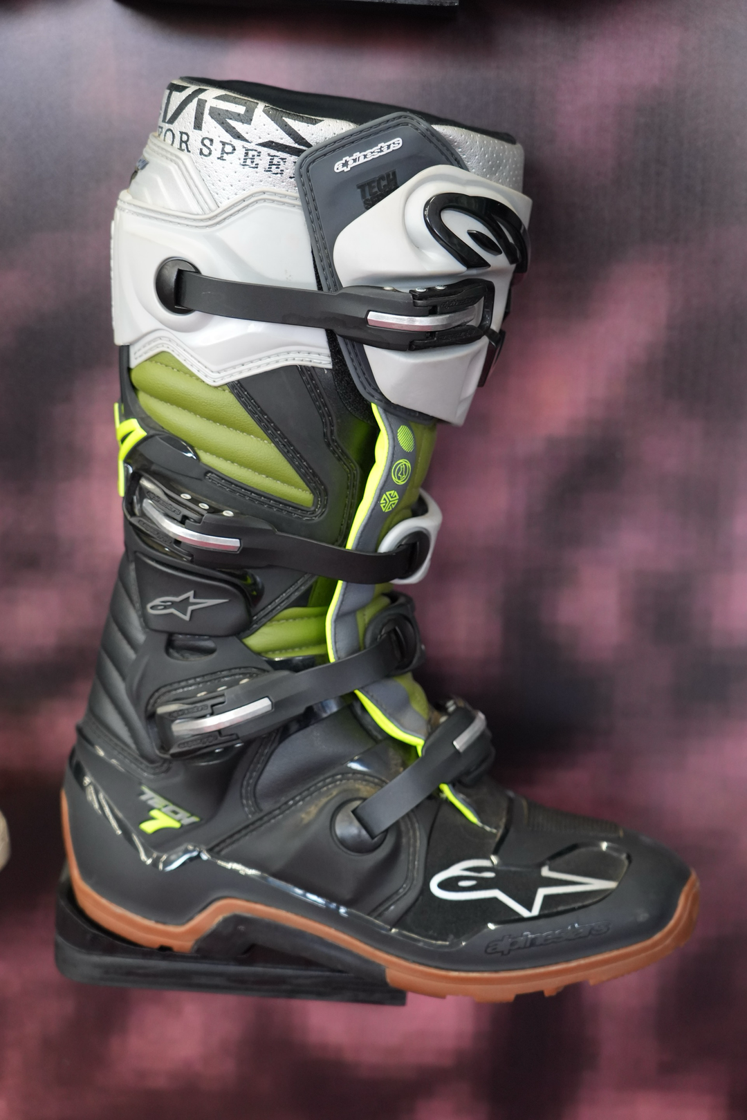 Alpinestars Tech 7 Enduro Boots - Black/Silver/Military Green - CLOSEOUT