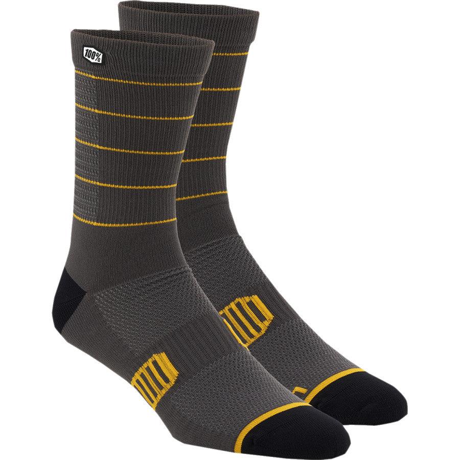 100% Advocate Socks - Charcoal/Mustard