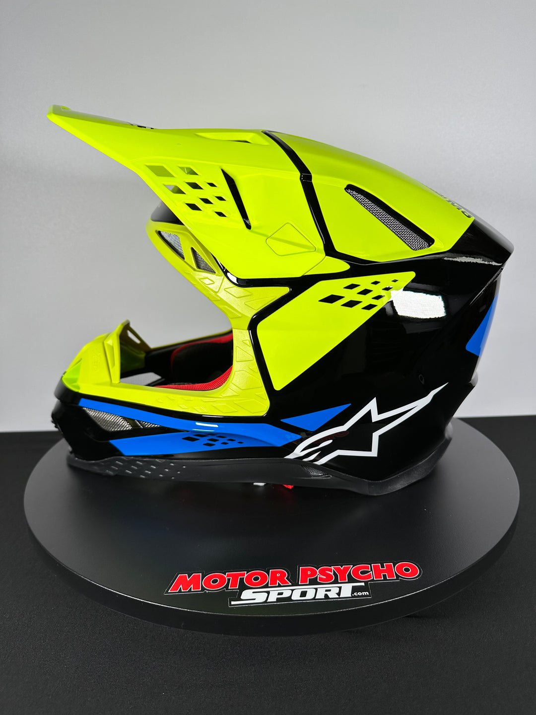 Alpinestars Supertech M8 Factory Black/Yellow Fluo/Blue Glossy Helmet - CLOSEOUT