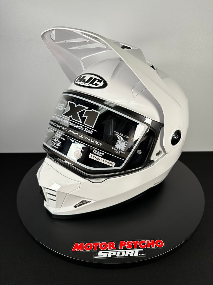 HJC DS-X1 Dual Sport Helmet - Gloss White - Size Large - OPEN BOX