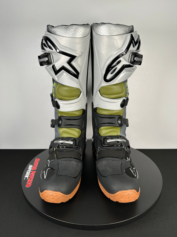 Alpinestars Tech 7 Enduro Boots - Black/Silver/Military Green - CLOSEOUT