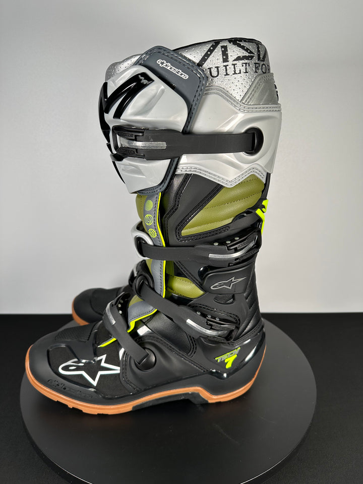 Alpinestars Tech 7 Enduro Boots - Black/Silver/Military Green - CLOSEOUT