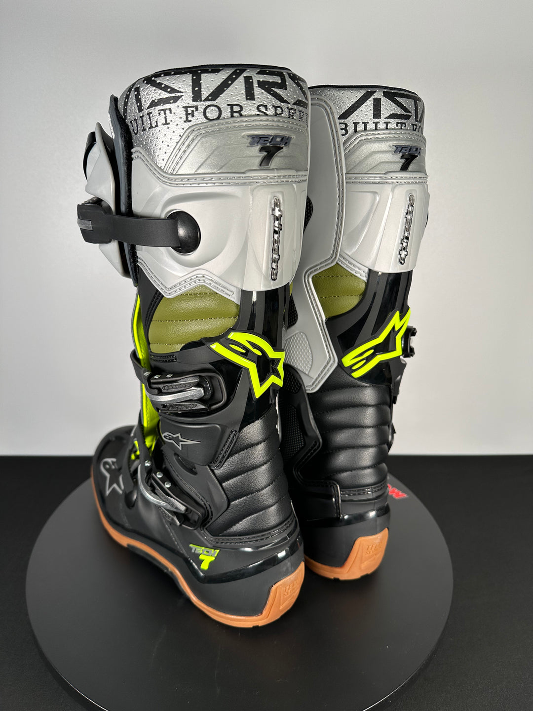 Alpinestars Tech 7 Enduro Boots - Black/Silver/Military Green - CLOSEOUT