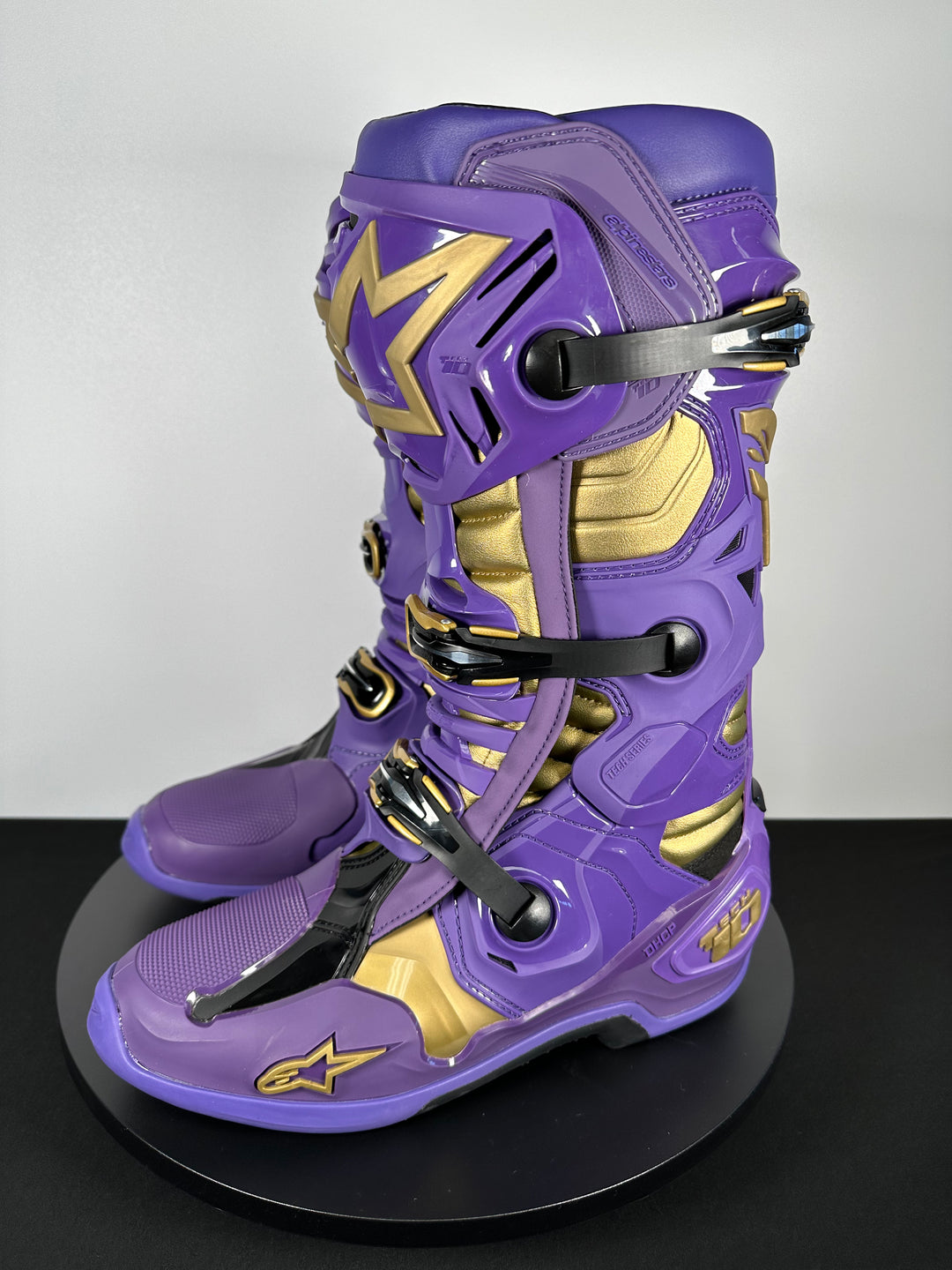 Alpinestars Tech 10 Champ LE Boots - Ultraviolet/Gold/Black - Size 11