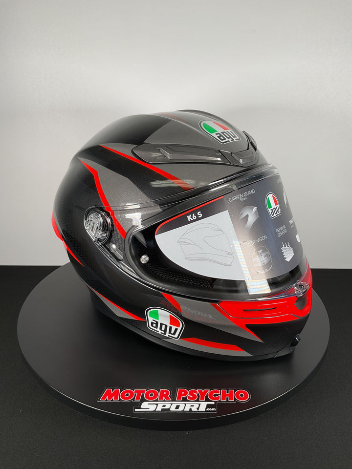 AGV K6 S Helmet - Slashcut Black/Grey/Red - OPEN BOX