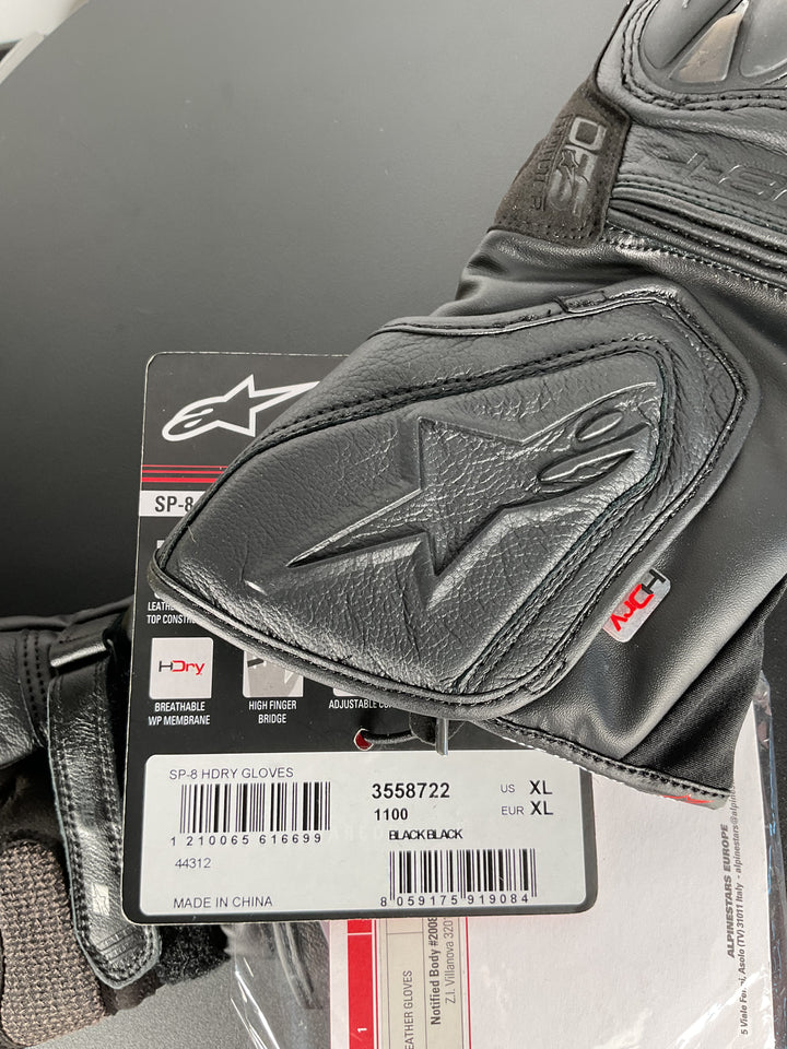 Alpinestars SP-8 HDRY Gloves - Black/Black - Size XL