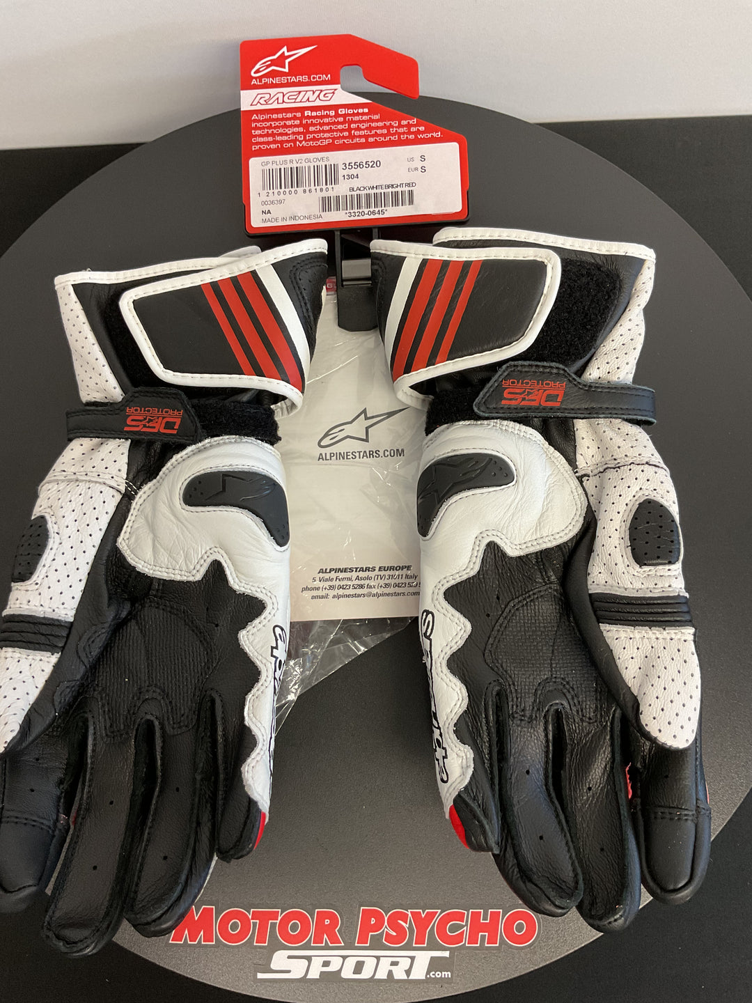 Alpinestars GP Plus R V2 Gloves - Black/White/Red - Size S - USED LIKE NEW