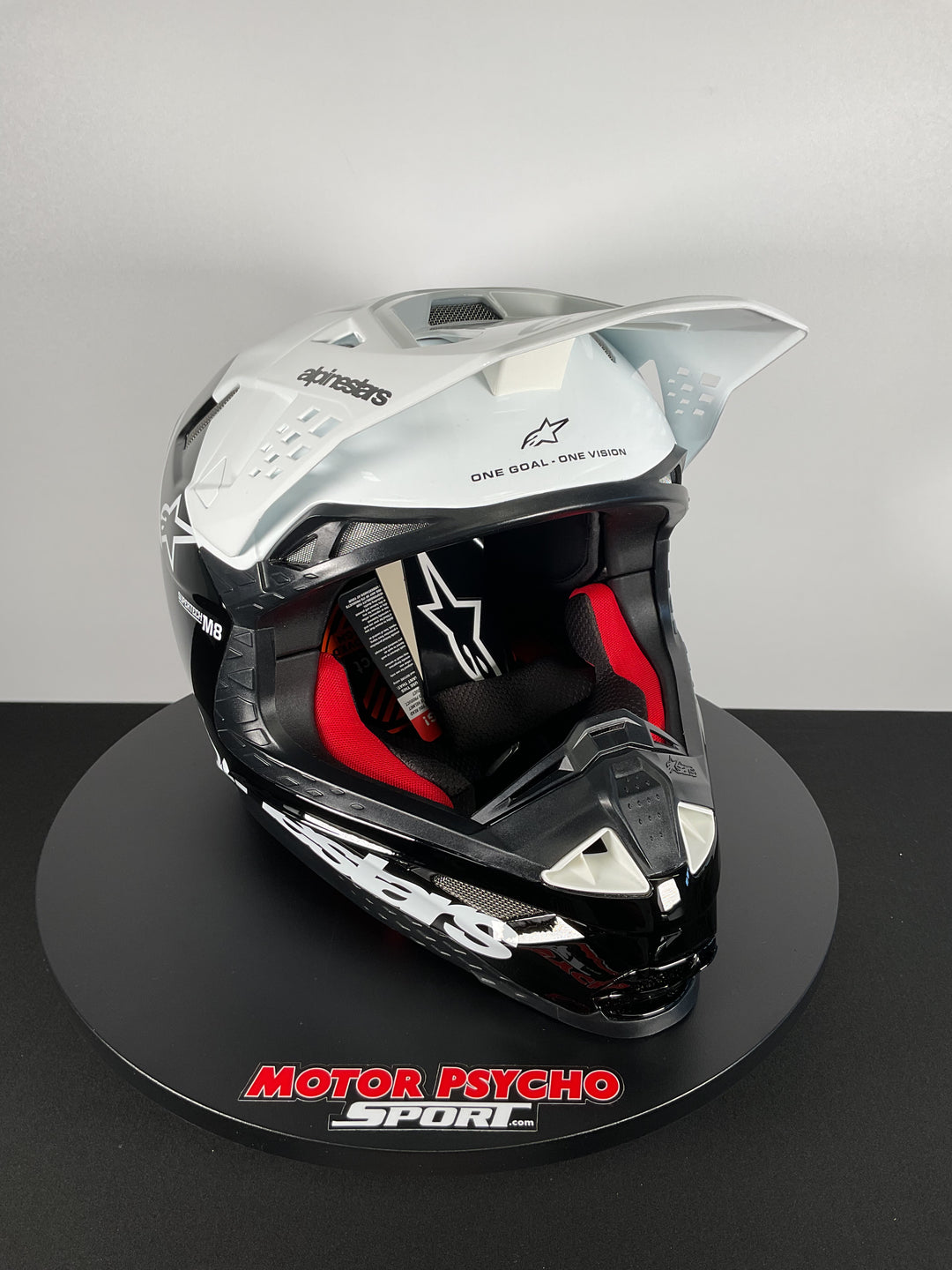 Alpinestars Supertech M8 Radium Helmet - Black White Gloss - Size L