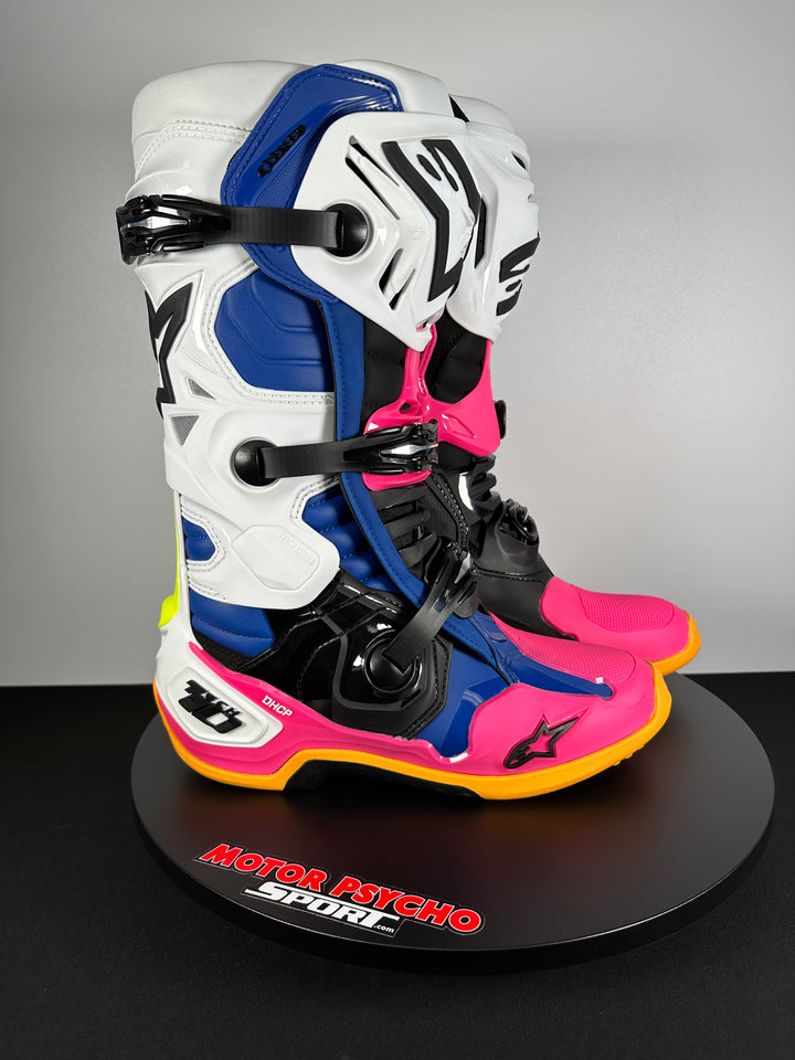 Alpinestars Tech 10 Limited Edition Boots - Daytona Coast White/Blue/Pink