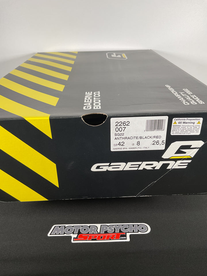 Gaerne SG-22 Boots - Anthracite/Black/Red - Size 8 - OPEN BOX