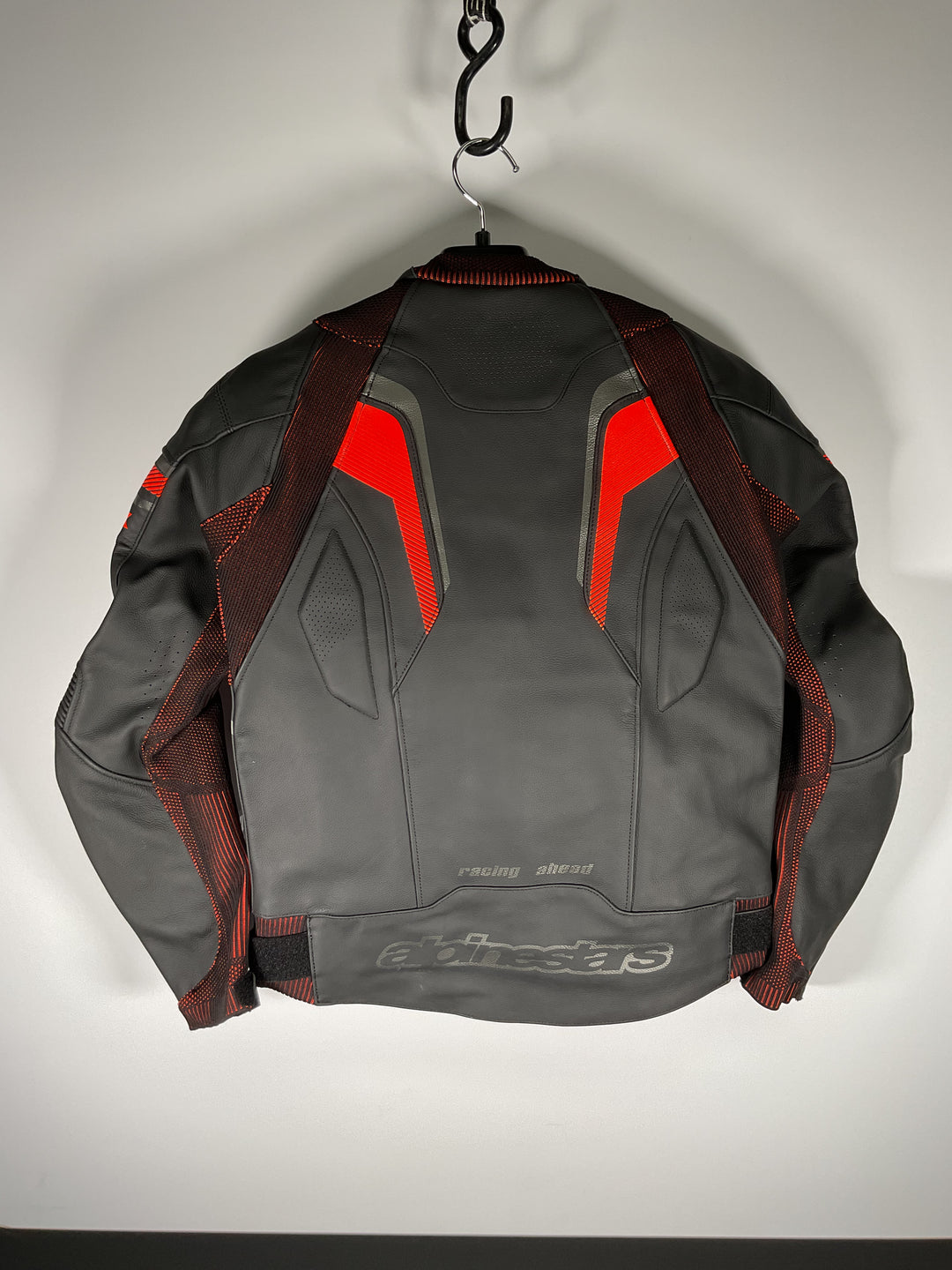 Alpinestars GP Plus R V3 Rideknit Leather Jacket Black/Red Fluo - Size US 38/Euro 48