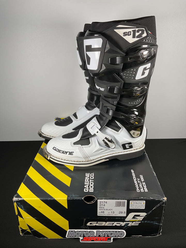 Gaerne SG-12 Boots - Black/White - Size US 13/EU 48 - OPEN BOX