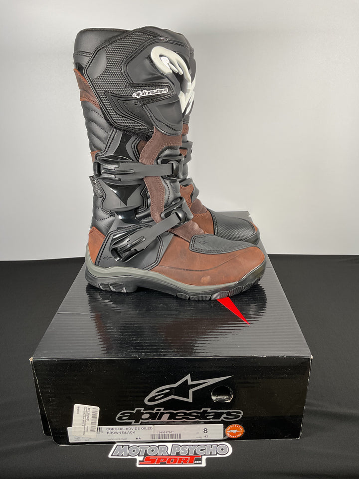 Alpinestars Corozal Adventure Drystar Oiled Leather Boots Brown - Size US 8/EU 42 - USED LIKE NEW