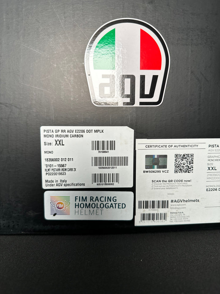 AGV Pista GP RR Mono Iridium Carbon Helmet - Size 2XL - OPEN BOX