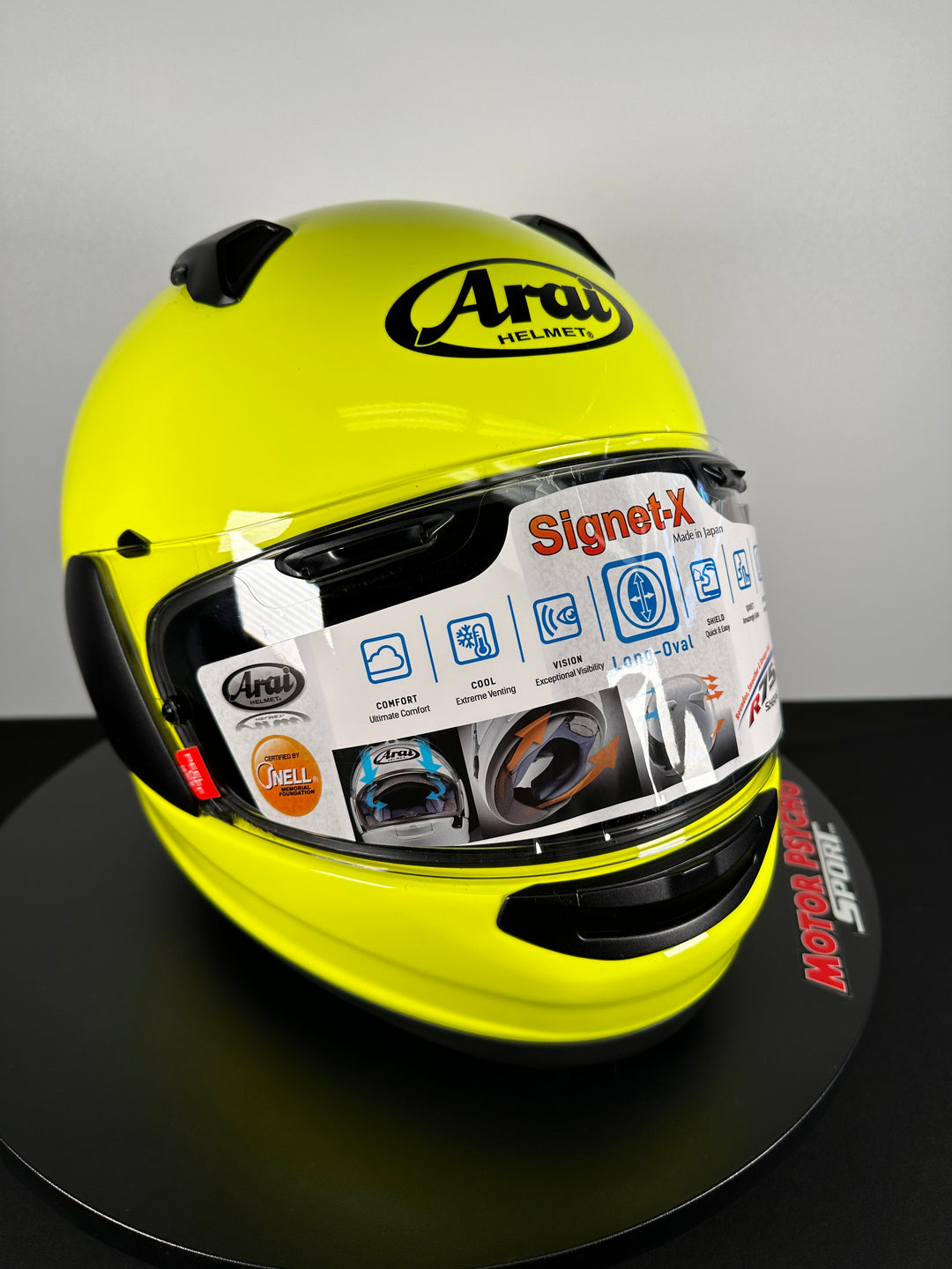 Arai Signet-X Helmet - Fluorescent Yellow - Size XL - OPEN BOX