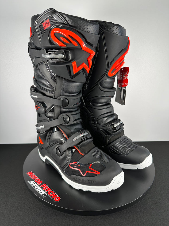 Alpinestars Tech 7 Enduro Boots - Black/Red Fluorescent - CLOSEOUT