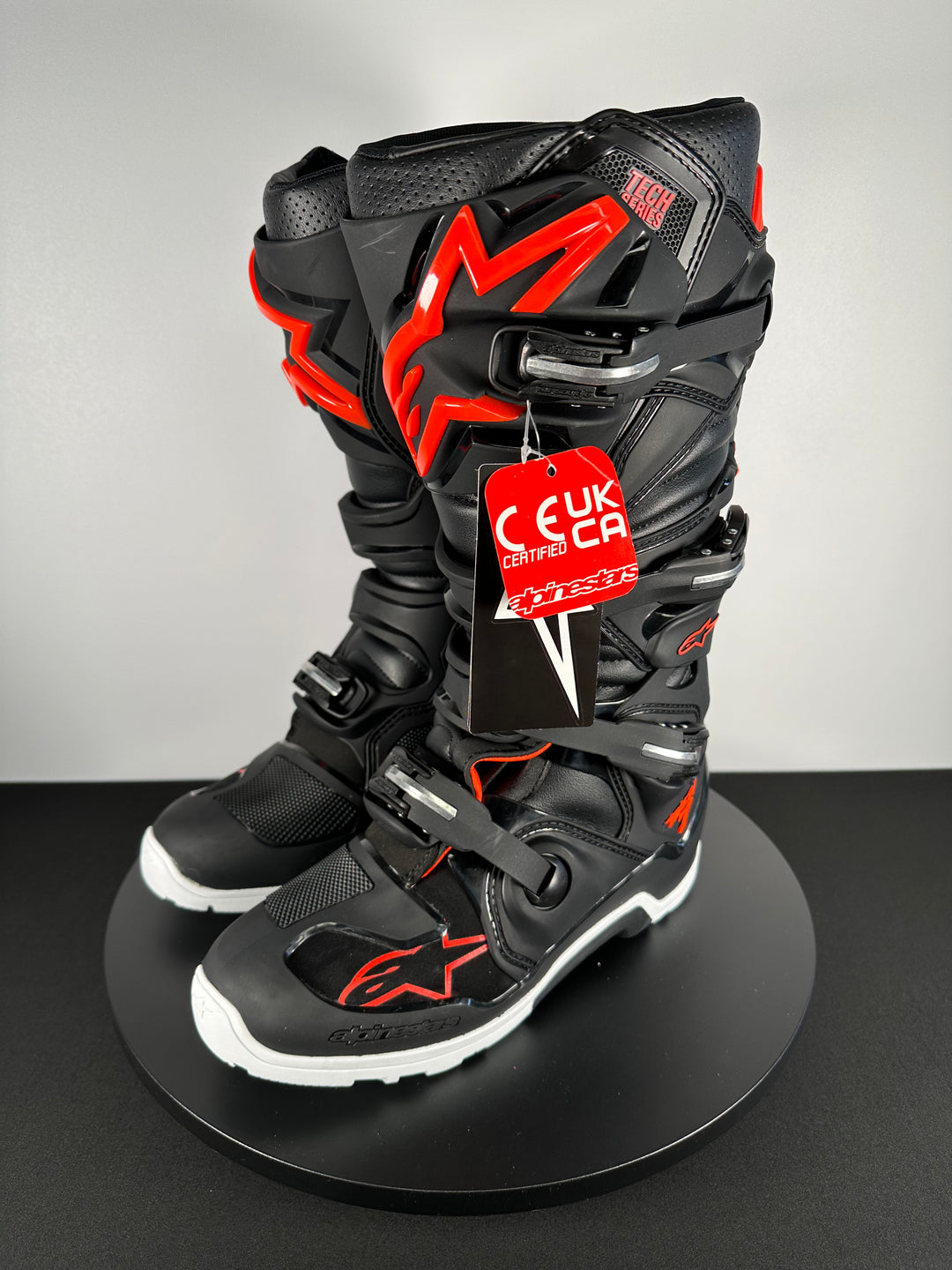 Alpinestars Tech 7 Enduro Boots - Black/Red Fluorescent - CLOSEOUT